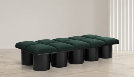 Pavilion Boucle Fabric 10pc. Modular Bench Green - 466Green-10D - Luna Furniture