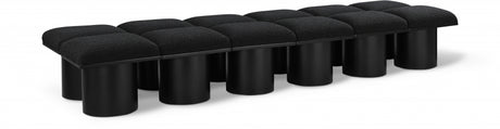 Pavilion Boucle Fabric 12pc. Modular Bench Black - 466Black-12C - Luna Furniture