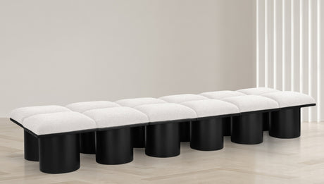 Pavilion Boucle Fabric 12pc. Modular Bench Cream - 466Cream-12C - Luna Furniture