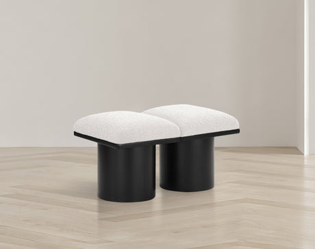 Pavilion Boucle Fabric 2pc. Modular Bench Cream - 466Cream-2B - Luna Furniture