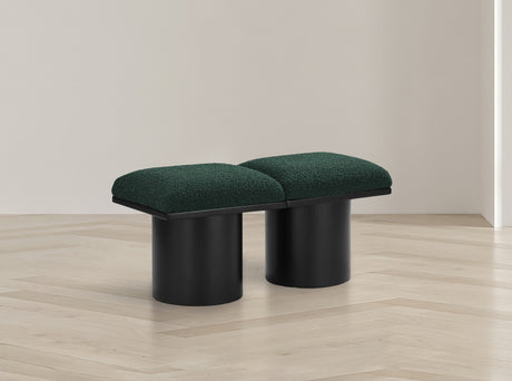 Pavilion Boucle Fabric 2pc. Modular Bench Green - 466Green-2A - Luna Furniture