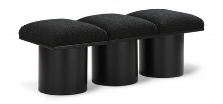 Pavilion Boucle Fabric 3pc. Modular Bench Black - 466Black-3B - Luna Furniture