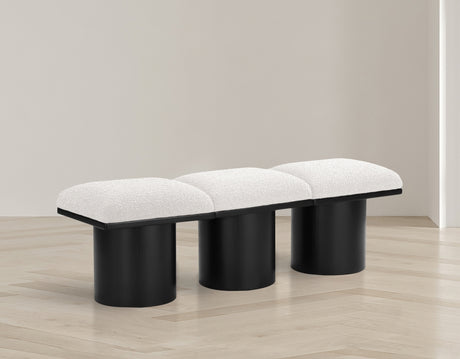 Pavilion Boucle Fabric 3pc. Modular Bench Cream - 466Cream-3A - Luna Furniture