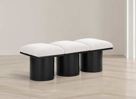 Pavilion Boucle Fabric 3pc. Modular Bench Cream - 466Cream-3B - Luna Furniture