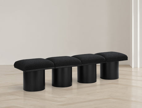 Pavilion Boucle Fabric 4pc. Modular Bench Black - 466Black-4A - Luna Furniture