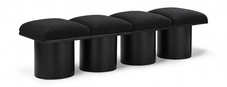 Pavilion Boucle Fabric 4pc. Modular Bench Black - 466Black-4B - Luna Furniture