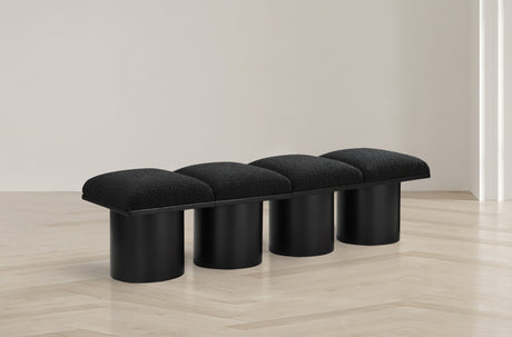 Pavilion Boucle Fabric 4pc. Modular Bench Black - 466Black-4B - Luna Furniture