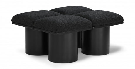 Pavilion Boucle Fabric 4pc. Modular Bench Black - 466Black-4C - Luna Furniture