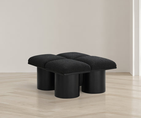 Pavilion Boucle Fabric 4pc. Modular Bench Black - 466Black-4D - Luna Furniture