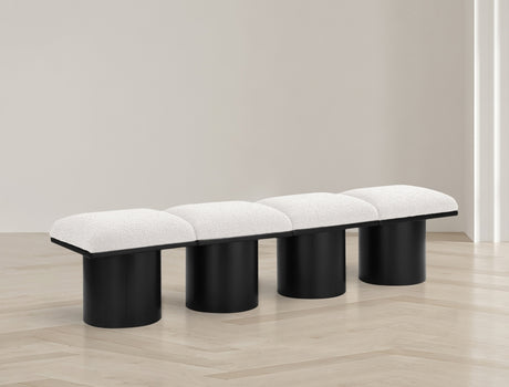 Pavilion Boucle Fabric 4pc. Modular Bench Cream - 466Cream-4A - Luna Furniture