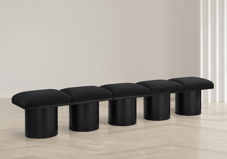 Pavilion Boucle Fabric 5pc. Modular Bench Black - 466Black-5A - Luna Furniture