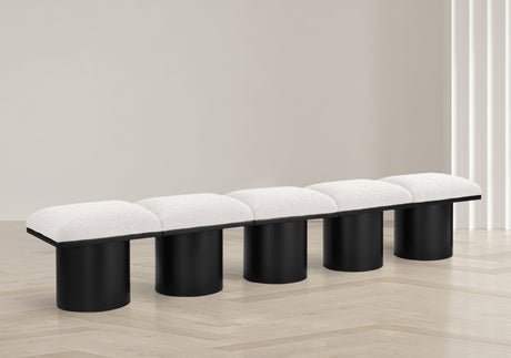 Pavilion Boucle Fabric 5pc. Modular Bench Cream - 466Cream-5A - Luna Furniture