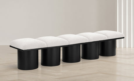 Pavilion Boucle Fabric 5pc. Modular Bench Cream - 466Cream-5B - Luna Furniture