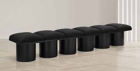 Pavilion Boucle Fabric 6pc. Modular Bench Black - 466Black-6B - Luna Furniture