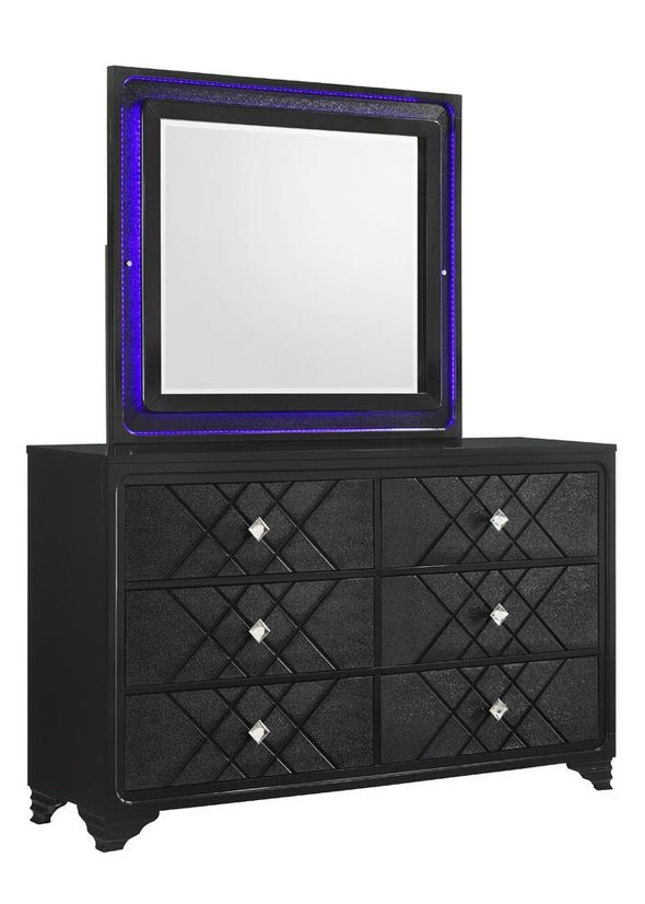 Penelope Rectangular Dresser Mirror Black - 223574 - Luna Furniture