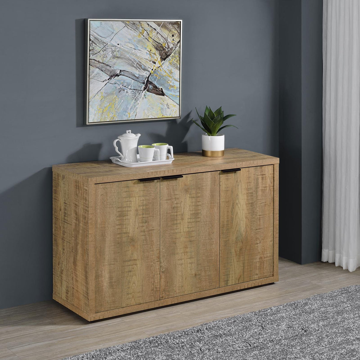 Pepita Mango Brown 3-Door Engineered Wood Accent Cabinet with Adjustable Shelves from Coaster - Luna Furniture