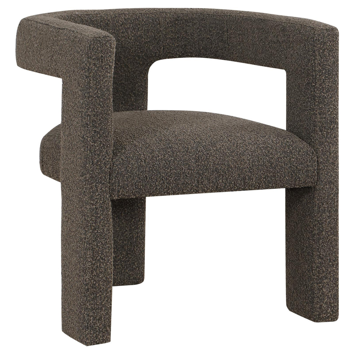 Petra Chocolate Brown Boucle Upholstered Accent Side Chair from Coaster - Luna Furniture