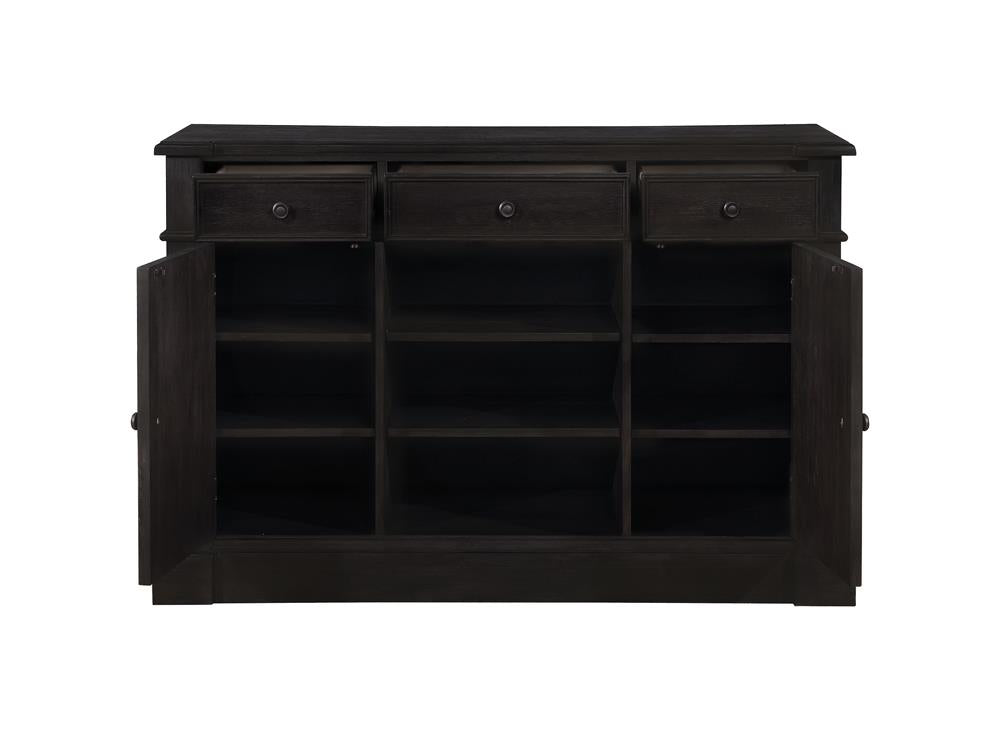 Phelps Antique Noir 2-Door Rectangular Server from Coaster - Luna Furniture