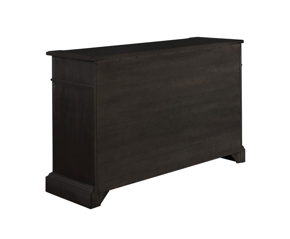 Phelps Antique Noir 2-Door Rectangular Server from Coaster - Luna Furniture