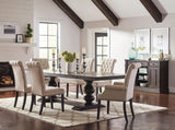 Phelps Antique Noir and Beige 7-Piece Rectangular Trestle Dining Set from Coaster - Luna Furniture