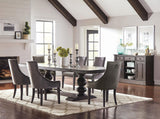 Phelps Antique Noir and Gray 5-Piece Rectangular Trestle Dining Set from Coaster - Luna Furniture