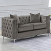 Phoebe Tufted Tuxedo Arms Loveseat Urban Bronze - 509882 - Luna Furniture
