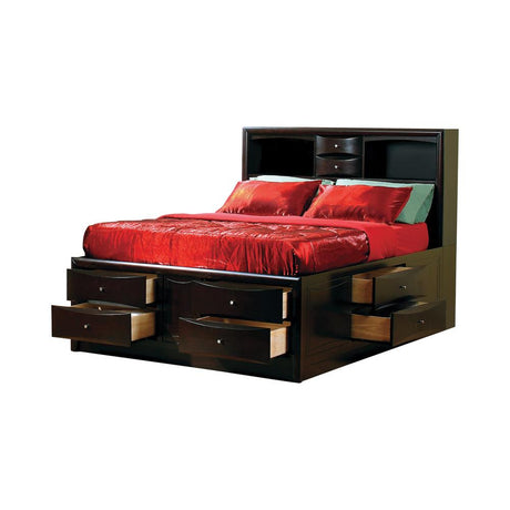 Phoenix 10-drawer California King Bed Deep Cappuccino - 200409KW - Luna Furniture