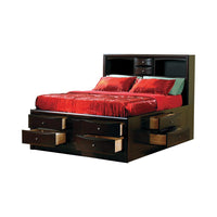 Phoenix 10-drawer Eastern King Bed Deep Cappuccino - 200409KE - Luna Furniture