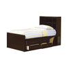 Phoenix Full Bookcase Bed with Underbed Storage Cappuccino - 400180F - Luna Furniture