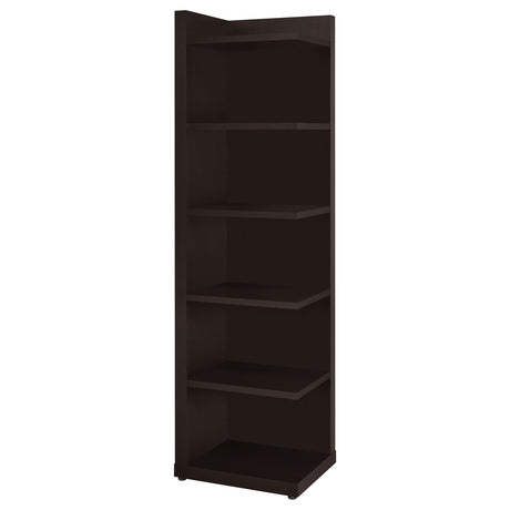 Pinckard Cappuccino 6-Tier Corner Bookcase from Coaster - Luna Furniture
