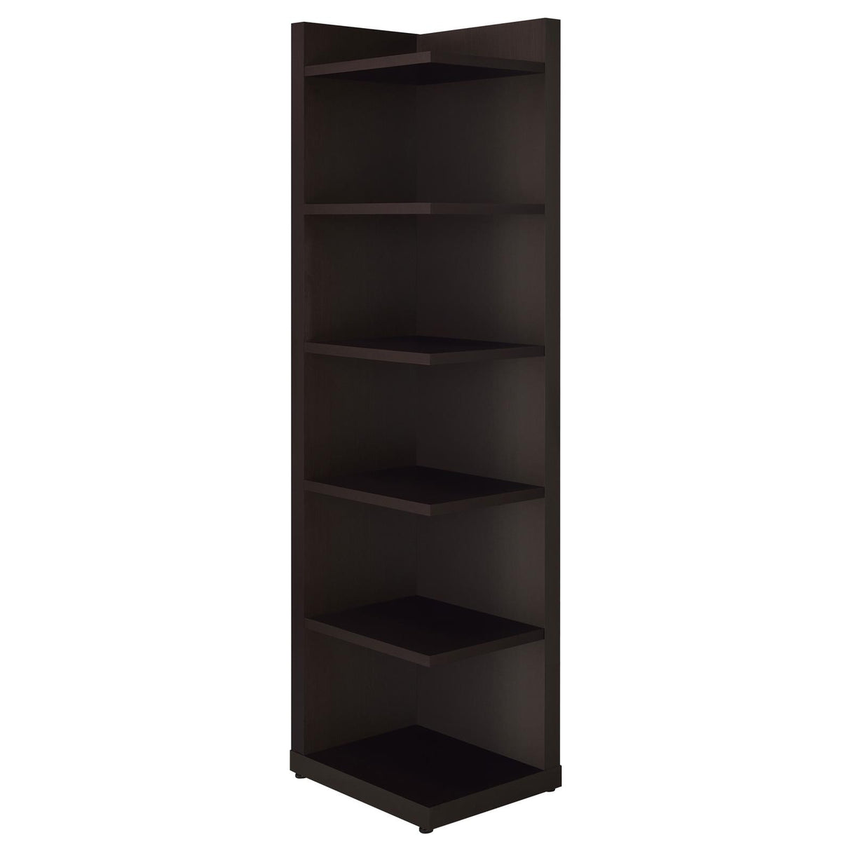 Pinckard Cappuccino 6-Tier Corner Bookcase from Coaster - Luna Furniture