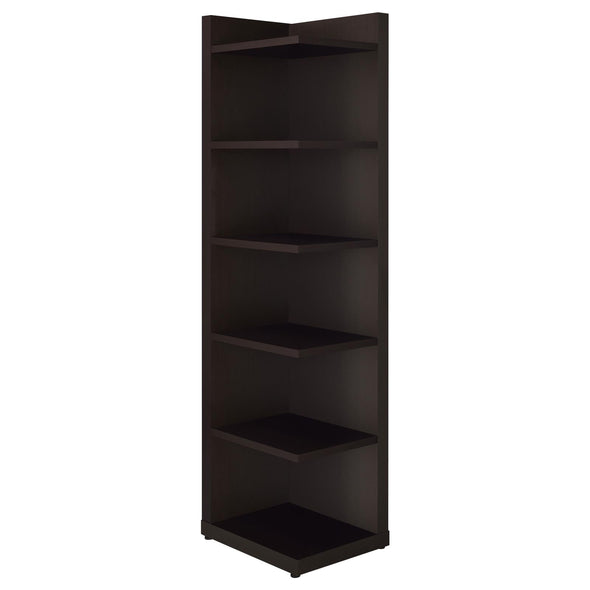 Pinckard 6-tier Corner Bookcase Cappuccino - 800270 - Luna Furniture