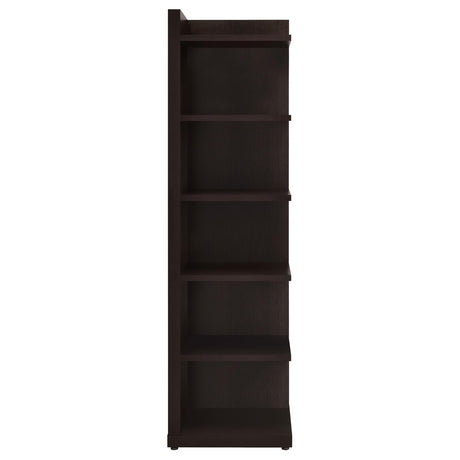 Pinckard Cappuccino 6-Tier Corner Bookcase from Coaster - Luna Furniture