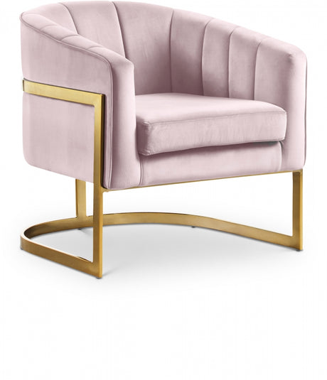 Pink Carter Velvet Accent Chair - 515Pink - Luna Furniture