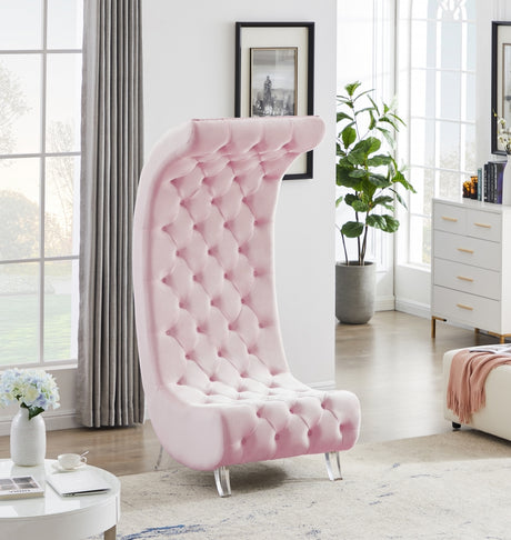 Pink Crescent Velvet Chair - 568Pink-C - Luna Furniture
