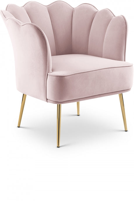 Pink Jester Velvet Accent Chair - 516Pink - Luna Furniture