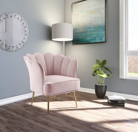 Pink Jester Velvet Accent Chair - 516Pink - Luna Furniture