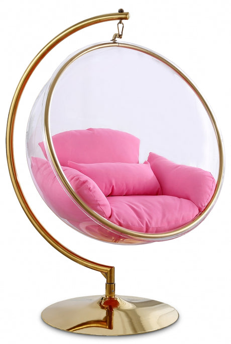 Pink Luna Acrylic Swing Bubble Accent Chair - 508Pink - Luna Furniture
