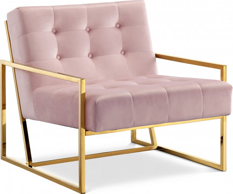 Pink Pierre Velvet Accent Chair - 523Pink - Luna Furniture