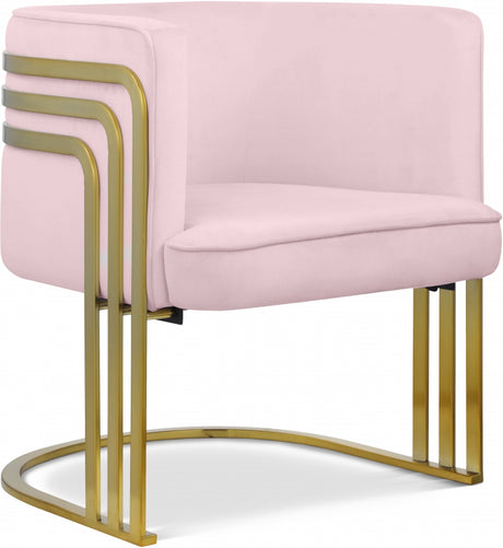 Pink Rays Velvet Accent Chair - 533Pink - Luna Furniture