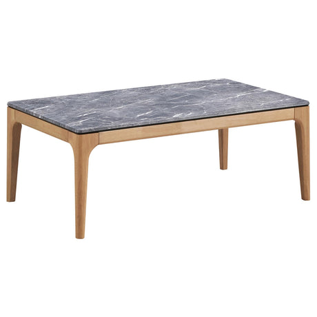 Polaris Rectangular Coffee Table with Marble-like Top Teramo and Light Oak - 707858 - Luna Furniture