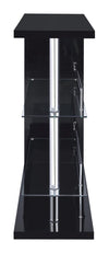 Prescott Rectangular 2-shelf Bar Unit Glossy Black - 100165 - Luna Furniture