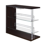 Prescott Rectangular 2-shelf Bar Unit Glossy Cappuccino - 100166 - Luna Furniture