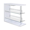 Prescott Rectangular 2-shelf Bar Unit Glossy White - 100167 - Luna Furniture