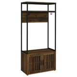 Quincy Dark Pine and Black 2-Door Engineered Wood Hall Tree from Coaster - Luna Furniture