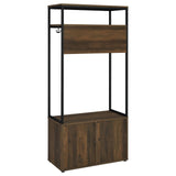 Quincy Dark Pine and Black 2-Door Engineered Wood Hall Tree from Coaster - Luna Furniture