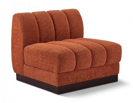Quinn Chenille Fabric Living Room Chair Cognac - 124Cognac-Armless - Luna Furniture