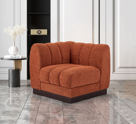 Quinn Chenille Fabric Living Room Chair Cognac - 124Cognac-Corner - Luna Furniture