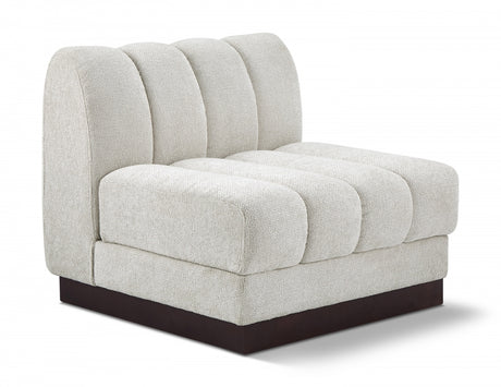 Quinn Chenille Fabric Living Room Chair Cream - 124Cream-Armless - Luna Furniture