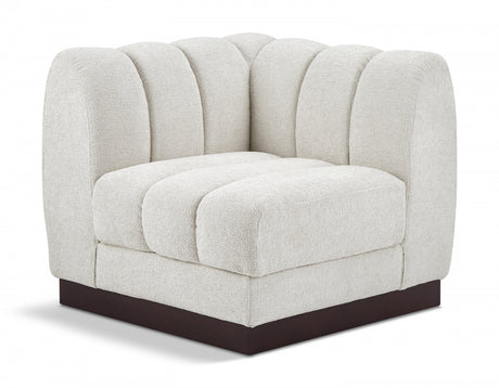Quinn Chenille Fabric Living Room Chair Cream - 124Cream-Corner - Luna Furniture